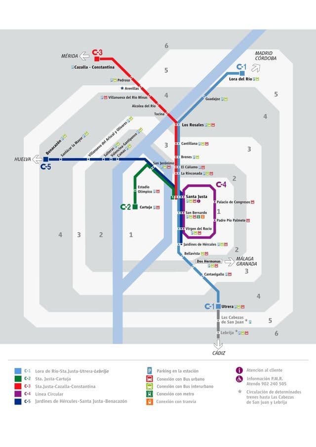 セビリアの鉄道駅の地図