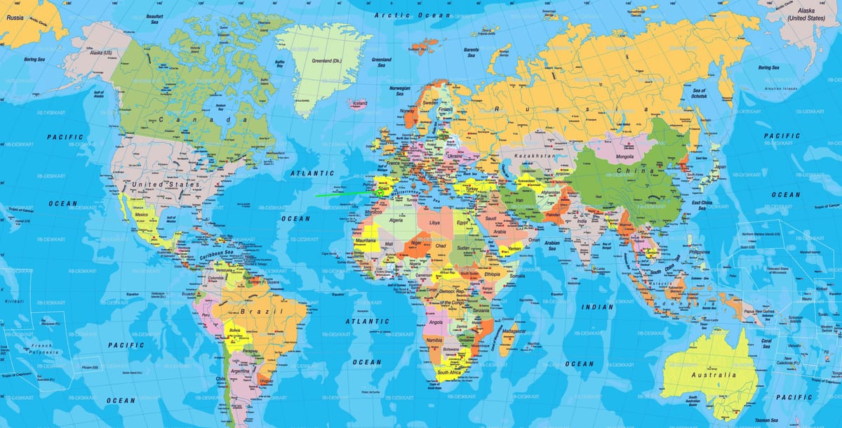 世界地図上のセビリアの場所